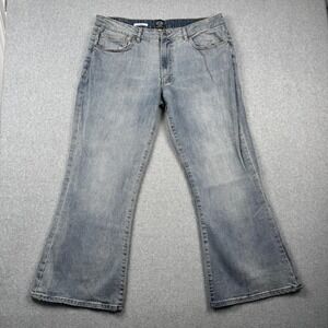 LCJD Jeans Mens 38x30 Flare Cut Light Wash Denim Casual Distressed Boho 5 Pocket